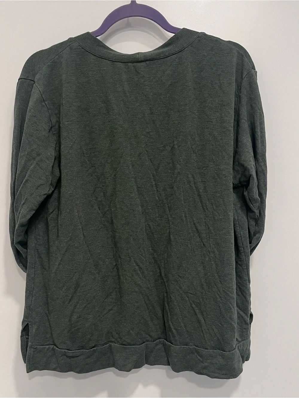 Soma Button Down Cardigan‎ Sweater Dark Green V-Neck Pockets Size Large